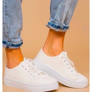 New white platform sneakers size 8.5